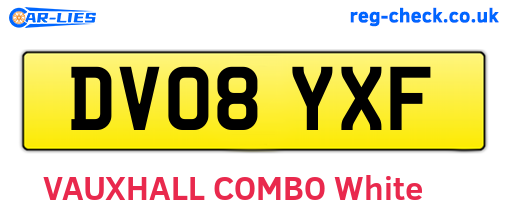 DV08YXF are the vehicle registration plates.