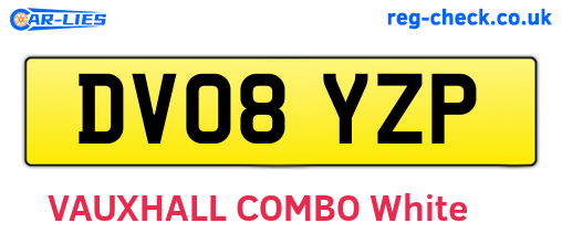 DV08YZP are the vehicle registration plates.