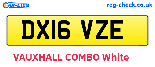 DX16VZE are the vehicle registration plates.