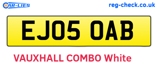 EJ05OAB are the vehicle registration plates.