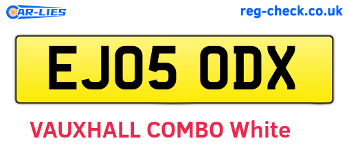 EJ05ODX are the vehicle registration plates.