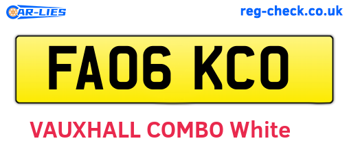 FA06KCO are the vehicle registration plates.