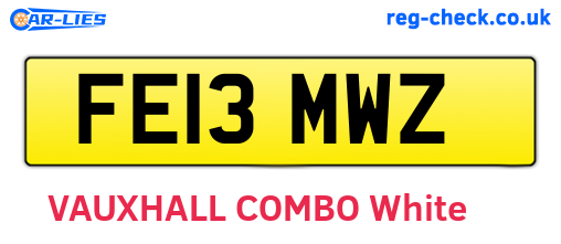 FE13MWZ are the vehicle registration plates.