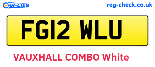FG12WLU are the vehicle registration plates.