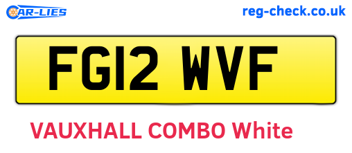FG12WVF are the vehicle registration plates.