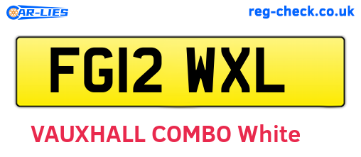 FG12WXL are the vehicle registration plates.