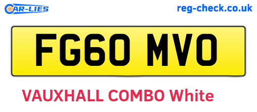 FG60MVO are the vehicle registration plates.