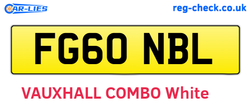 FG60NBL are the vehicle registration plates.