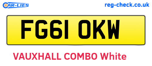 FG61OKW are the vehicle registration plates.