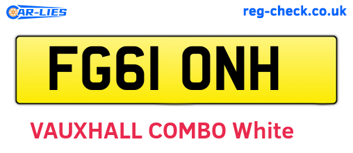 FG61ONH are the vehicle registration plates.