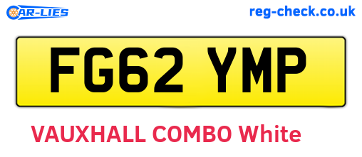 FG62YMP are the vehicle registration plates.