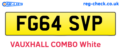 FG64SVP are the vehicle registration plates.