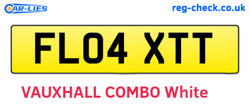 FL04XTT are the vehicle registration plates.