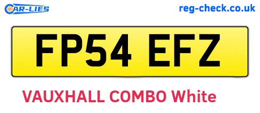 FP54EFZ are the vehicle registration plates.