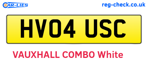 HV04USC are the vehicle registration plates.