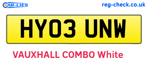 HY03UNW are the vehicle registration plates.