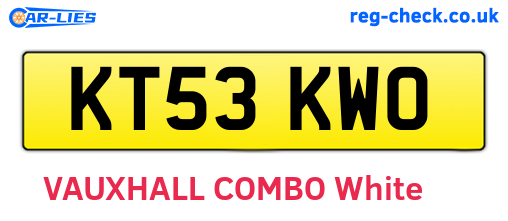KT53KWO are the vehicle registration plates.