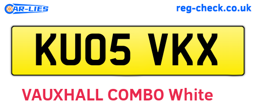 KU05VKX are the vehicle registration plates.