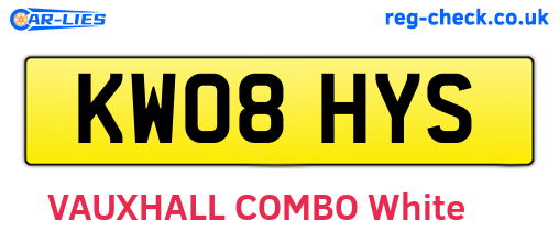 KW08HYS are the vehicle registration plates.
