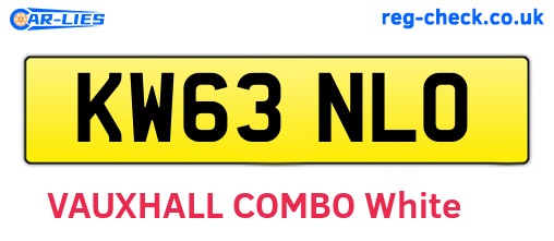 KW63NLO are the vehicle registration plates.