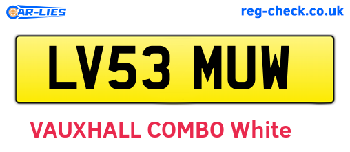 LV53MUW are the vehicle registration plates.