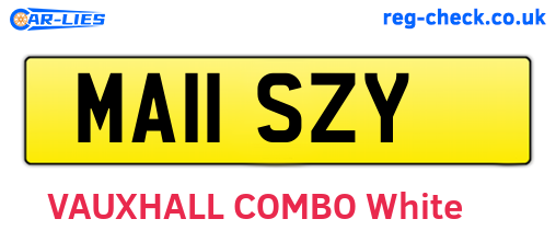 MA11SZY are the vehicle registration plates.