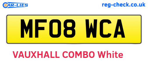 MF08WCA are the vehicle registration plates.