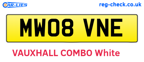 MW08VNE are the vehicle registration plates.