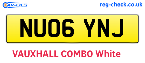 NU06YNJ are the vehicle registration plates.