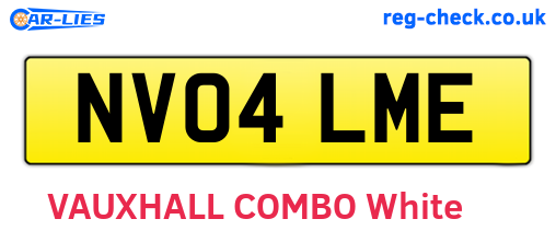 NV04LME are the vehicle registration plates.