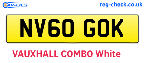 NV60GOK are the vehicle registration plates.