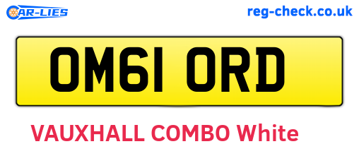 OM61ORD are the vehicle registration plates.