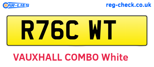 R76CWT are the vehicle registration plates.
