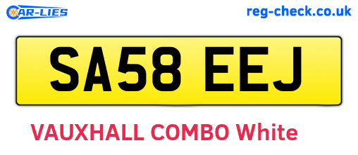 SA58EEJ are the vehicle registration plates.