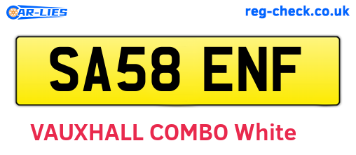 SA58ENF are the vehicle registration plates.