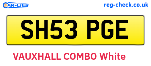 SH53PGE are the vehicle registration plates.
