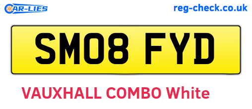 SM08FYD are the vehicle registration plates.