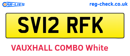 SV12RFK are the vehicle registration plates.
