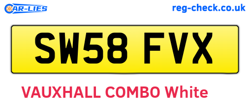 SW58FVX are the vehicle registration plates.