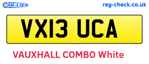 VX13UCA are the vehicle registration plates.