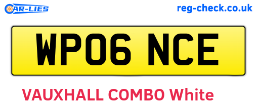 WP06NCE are the vehicle registration plates.