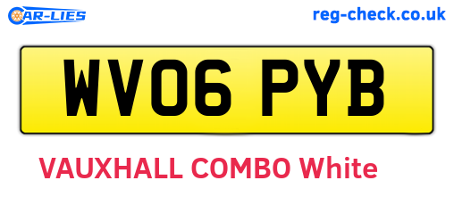 WV06PYB are the vehicle registration plates.