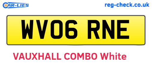 WV06RNE are the vehicle registration plates.