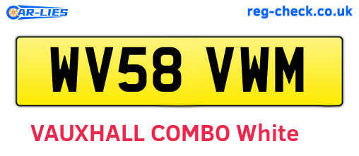 WV58VWM are the vehicle registration plates.