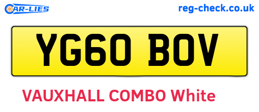 YG60BOV are the vehicle registration plates.