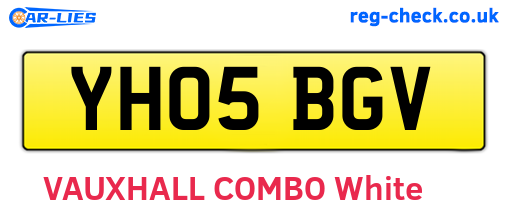 YH05BGV are the vehicle registration plates.