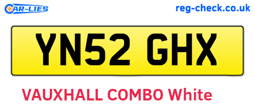 YN52GHX are the vehicle registration plates.
