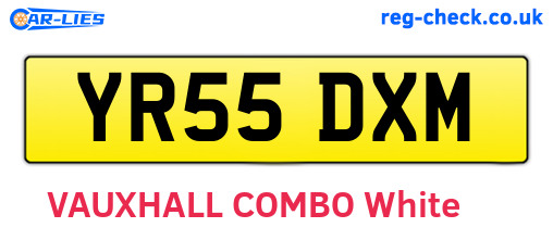 YR55DXM are the vehicle registration plates.