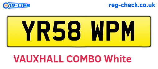 YR58WPM are the vehicle registration plates.