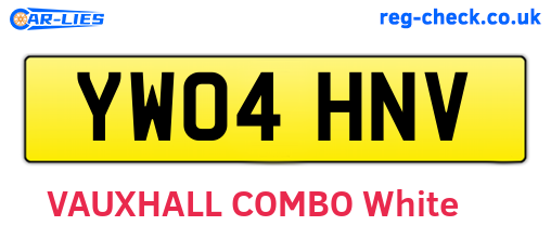 YW04HNV are the vehicle registration plates.